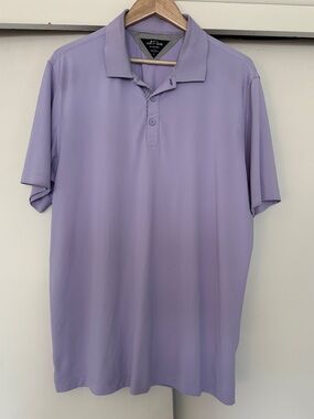 ADIPURE BY ADIDAS MEN’S POLO SIZE LARGE IN LAVENDER